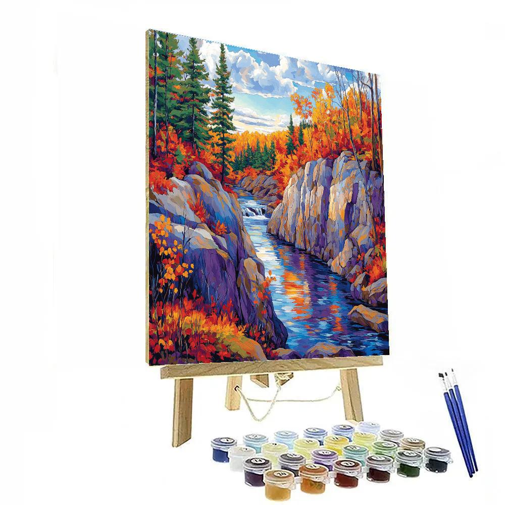 Franklin Carmichael Inspired Autumn Ravine And Shimmering Creek Paint by numbers kits