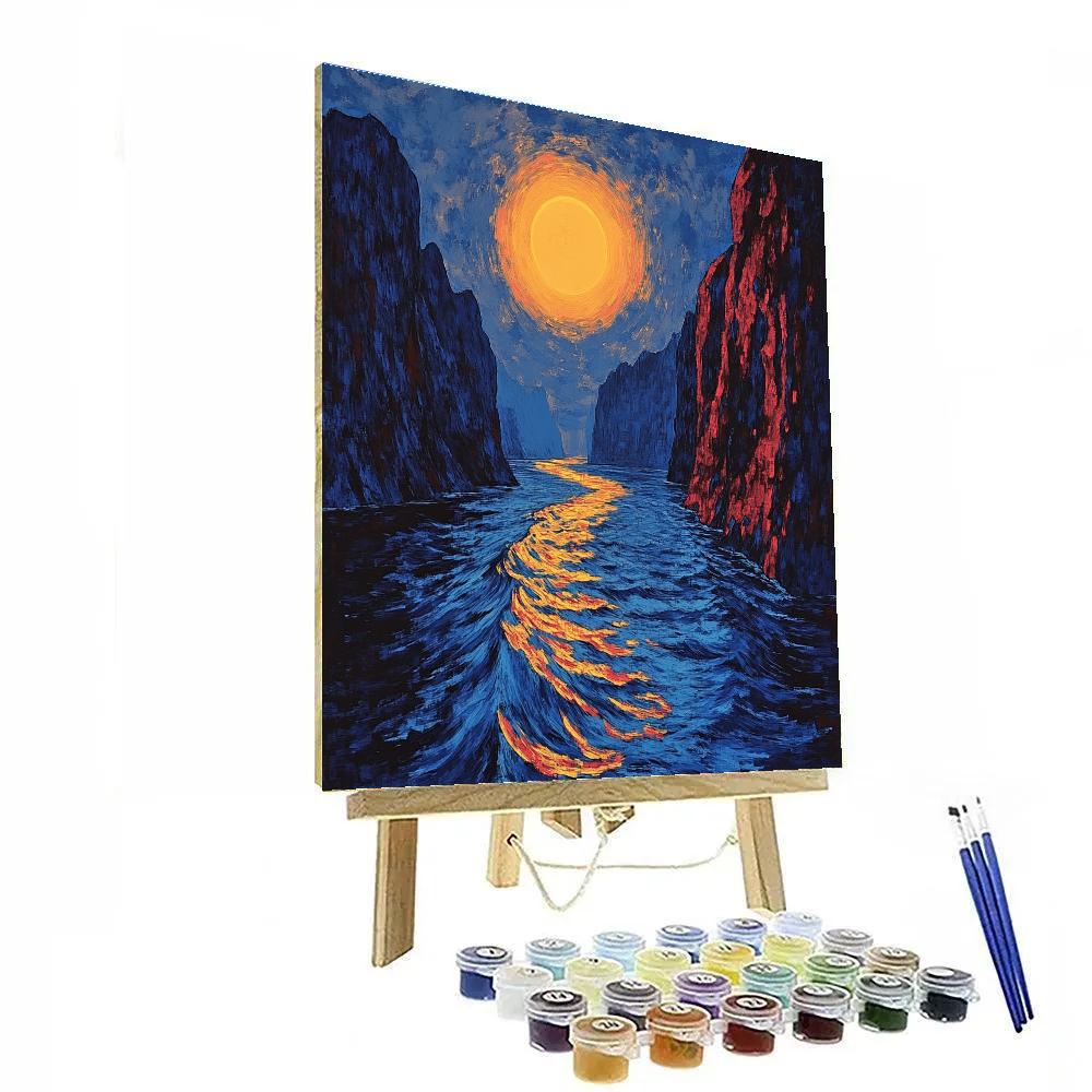 Edvard Munch Inspired Eclipse Over Trembling Fjord painting number kit