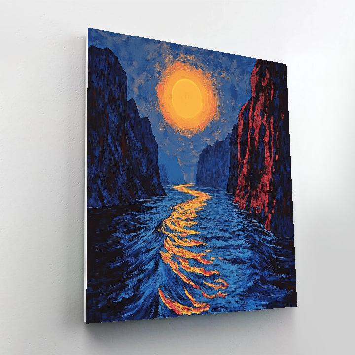 Edvard Munch Inspired Eclipse Over Trembling Fjord painting number kit