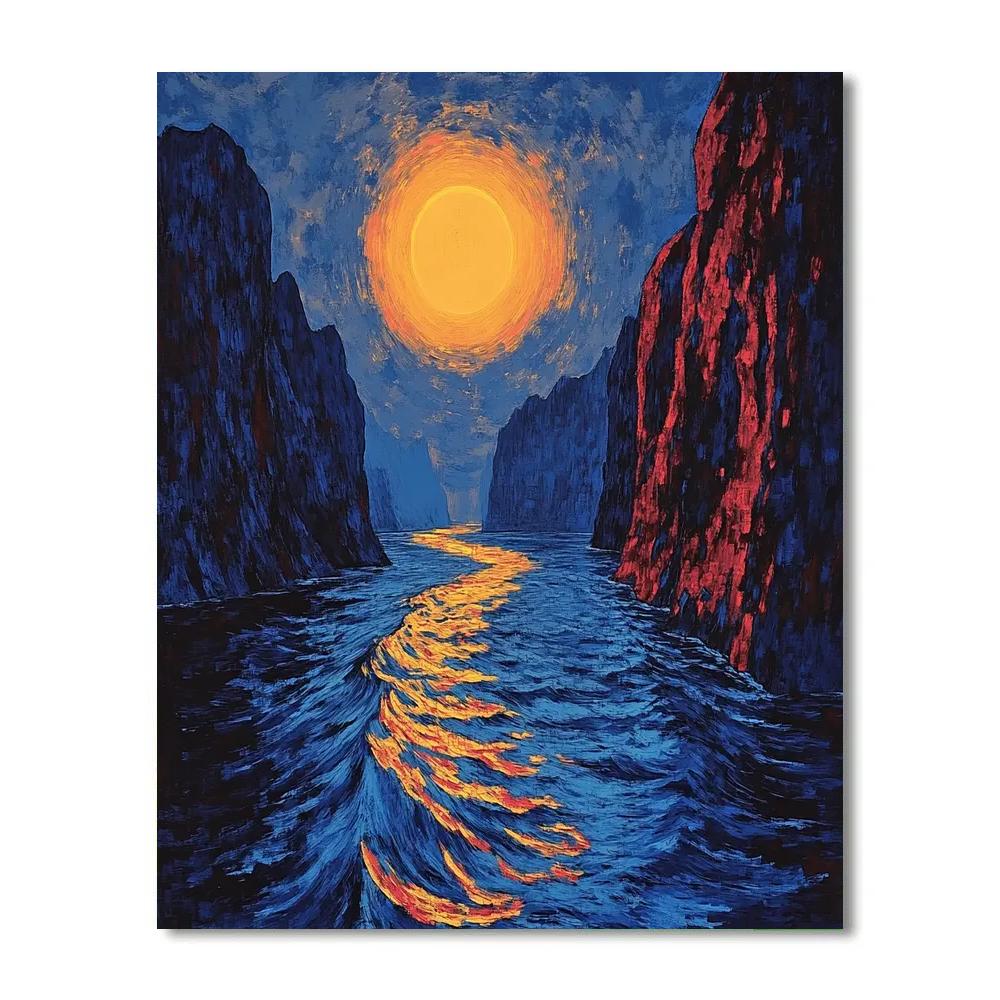 Edvard Munch Inspired Eclipse Over Trembling Fjord painting number kit