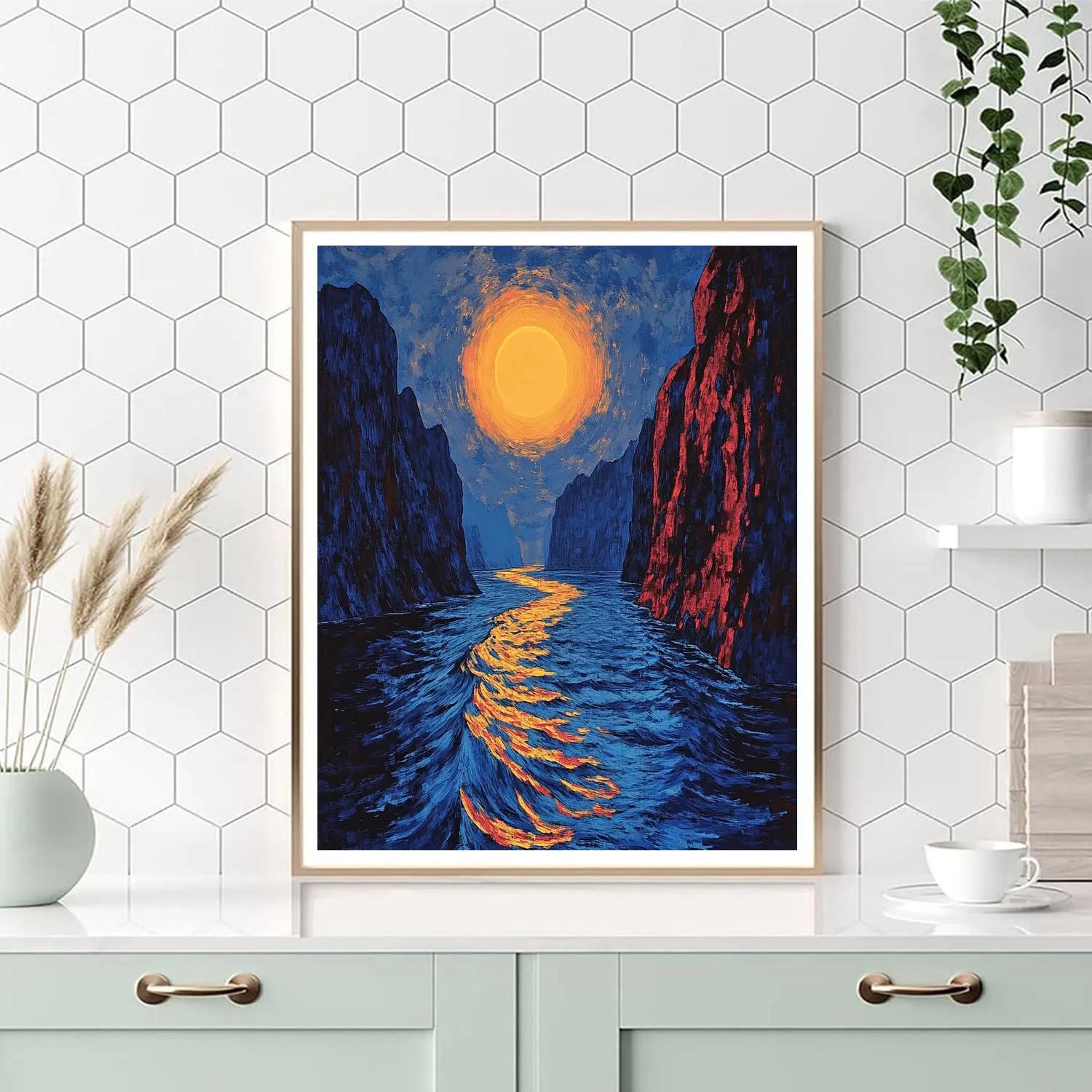 Edvard Munch Inspired Eclipse Over Trembling Fjord painting number kit