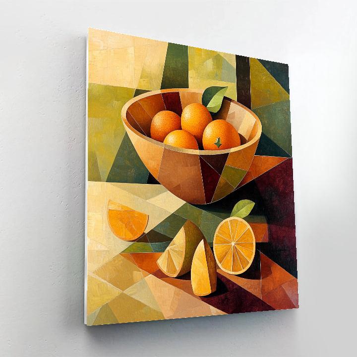 Pablo Picasso Inspired Fractured Still Life With Citrus And Earthen Bowl Painting by numbers kit