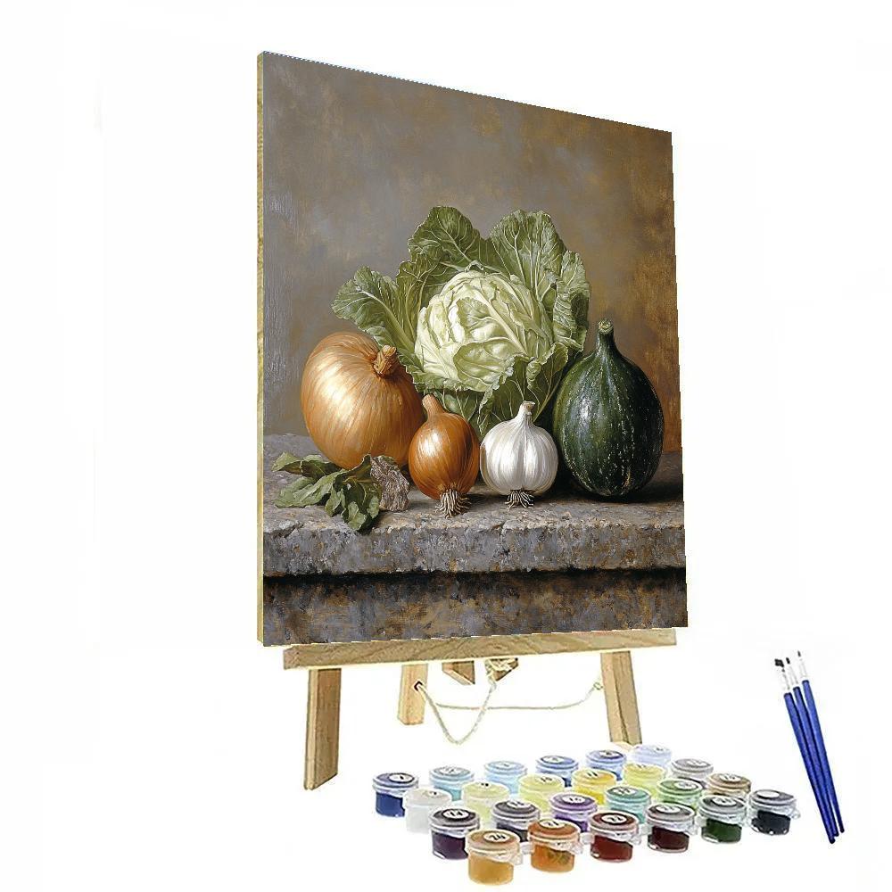 Diego Velázquez Inspired Market Vegetables In Quiet Light Numbered painting kits