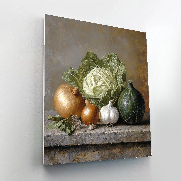 Diego Velázquez Inspired Market Vegetables In Quiet Light Numbered painting kits