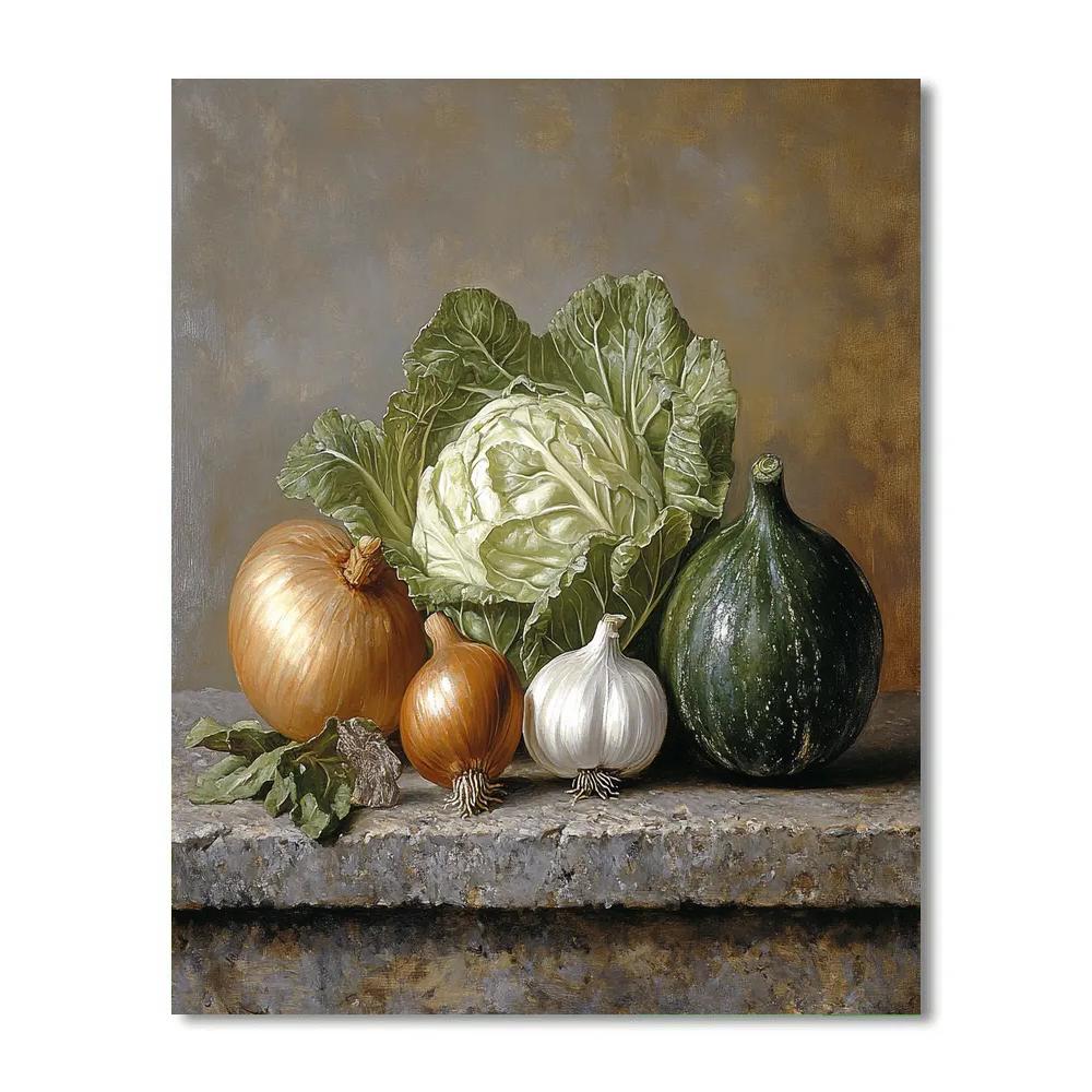 Diego Velázquez Inspired Market Vegetables In Quiet Light Numbered painting kits