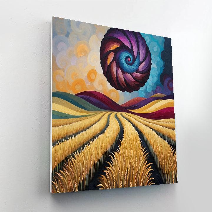 Edvard Munch Inspired Wheat Field Under Spiral Storm Numbered painting kits