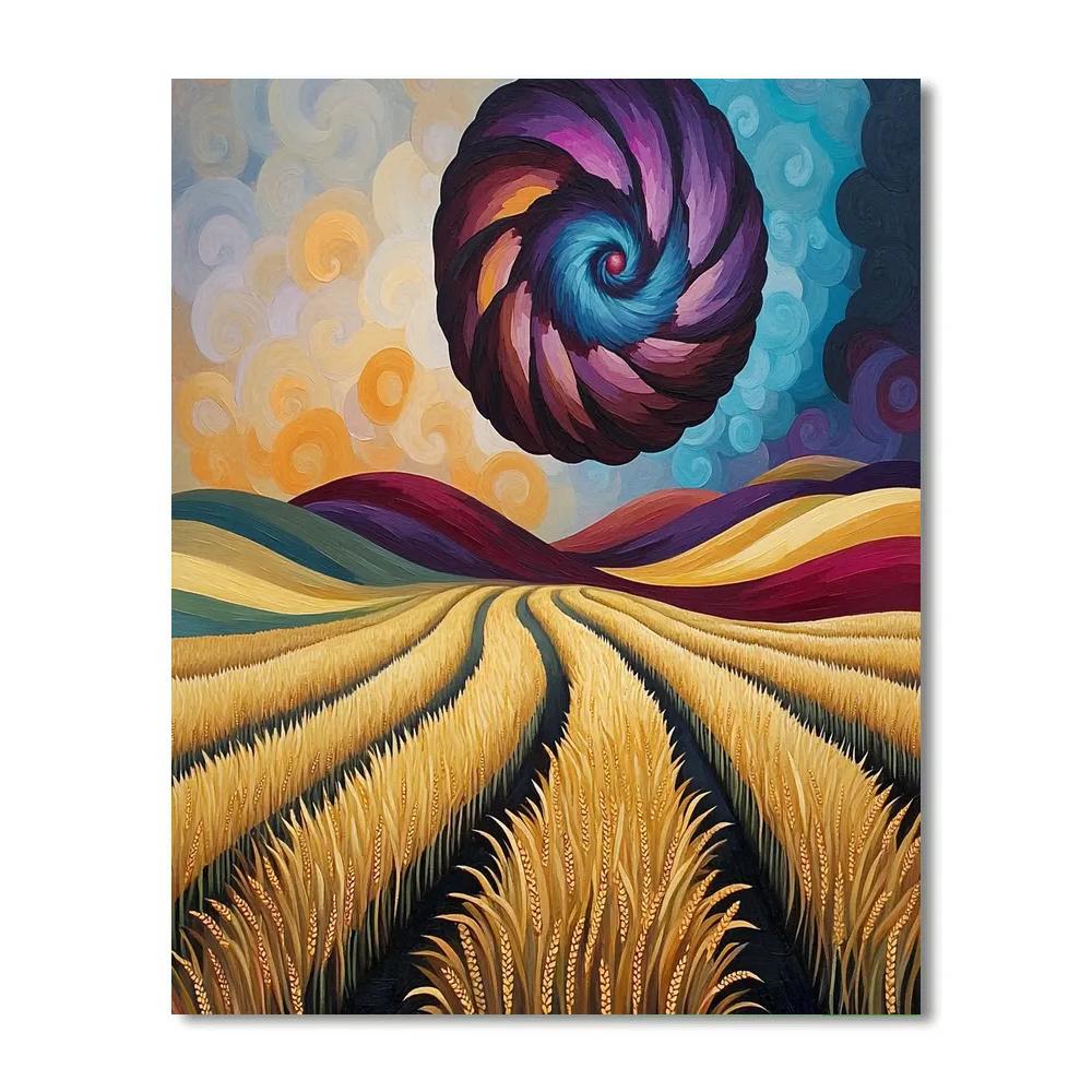 Edvard Munch Inspired Wheat Field Under Spiral Storm Numbered painting kits