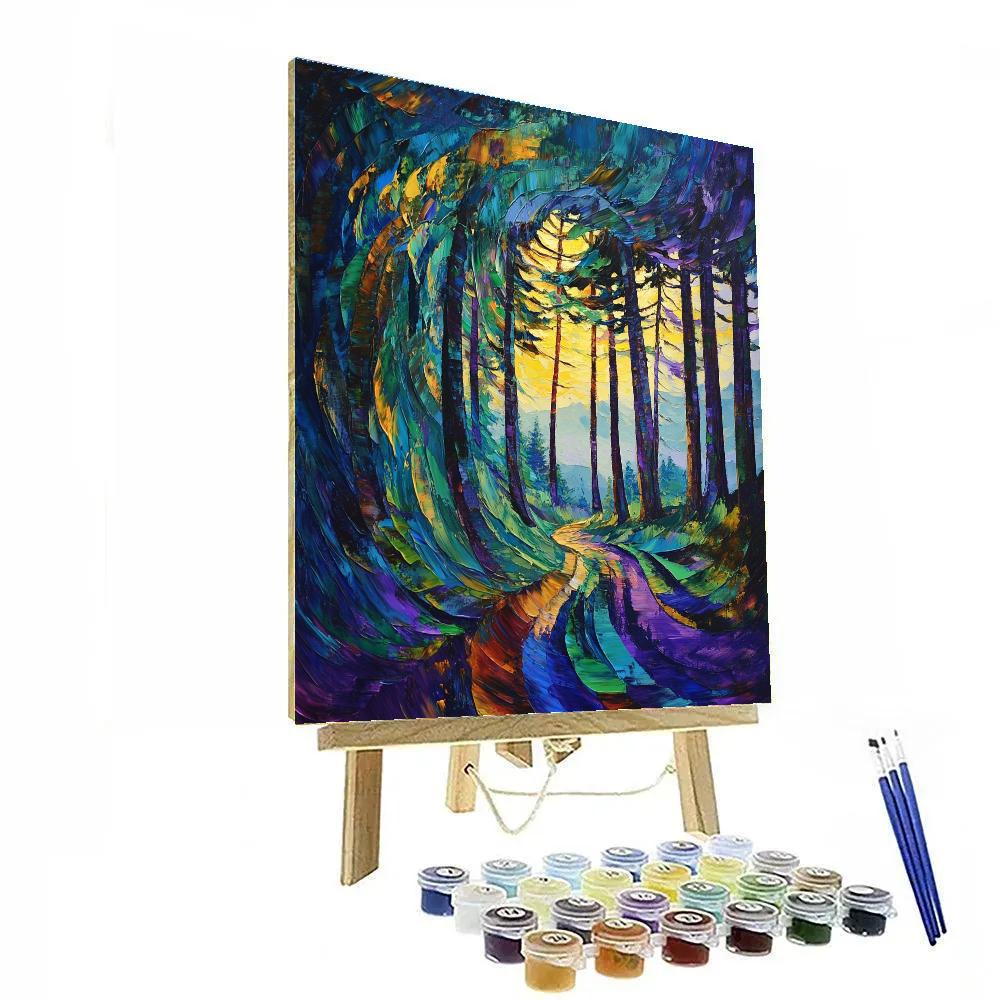 Emily Carr Inspired Stormlit Cathedral Forest Paint by numbers art