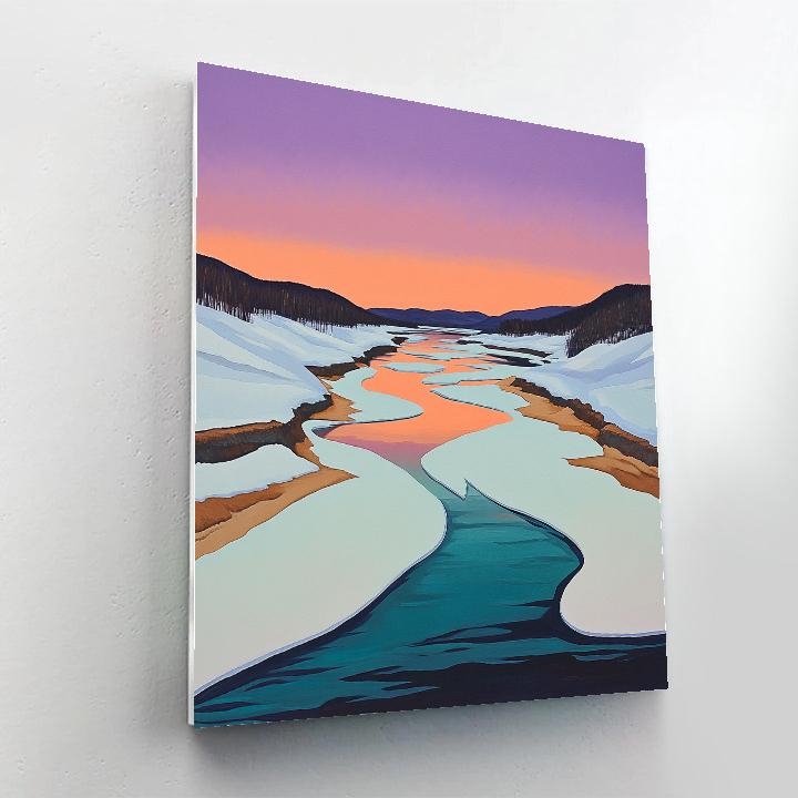 Frederick Varley Inspired Violet Dusk On Melting River Paint by numbers art