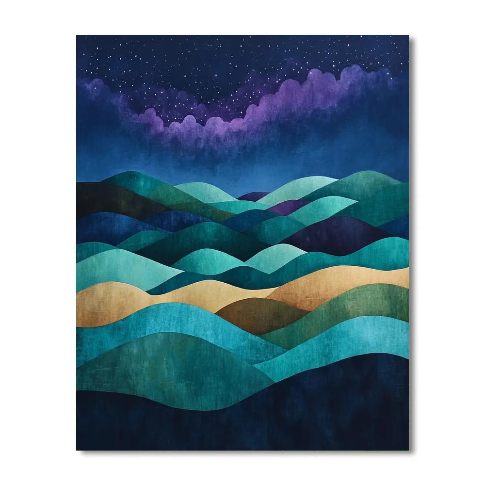 Paul Cezanne Inspired Cosmic Terraced Hills Numbered painting kits