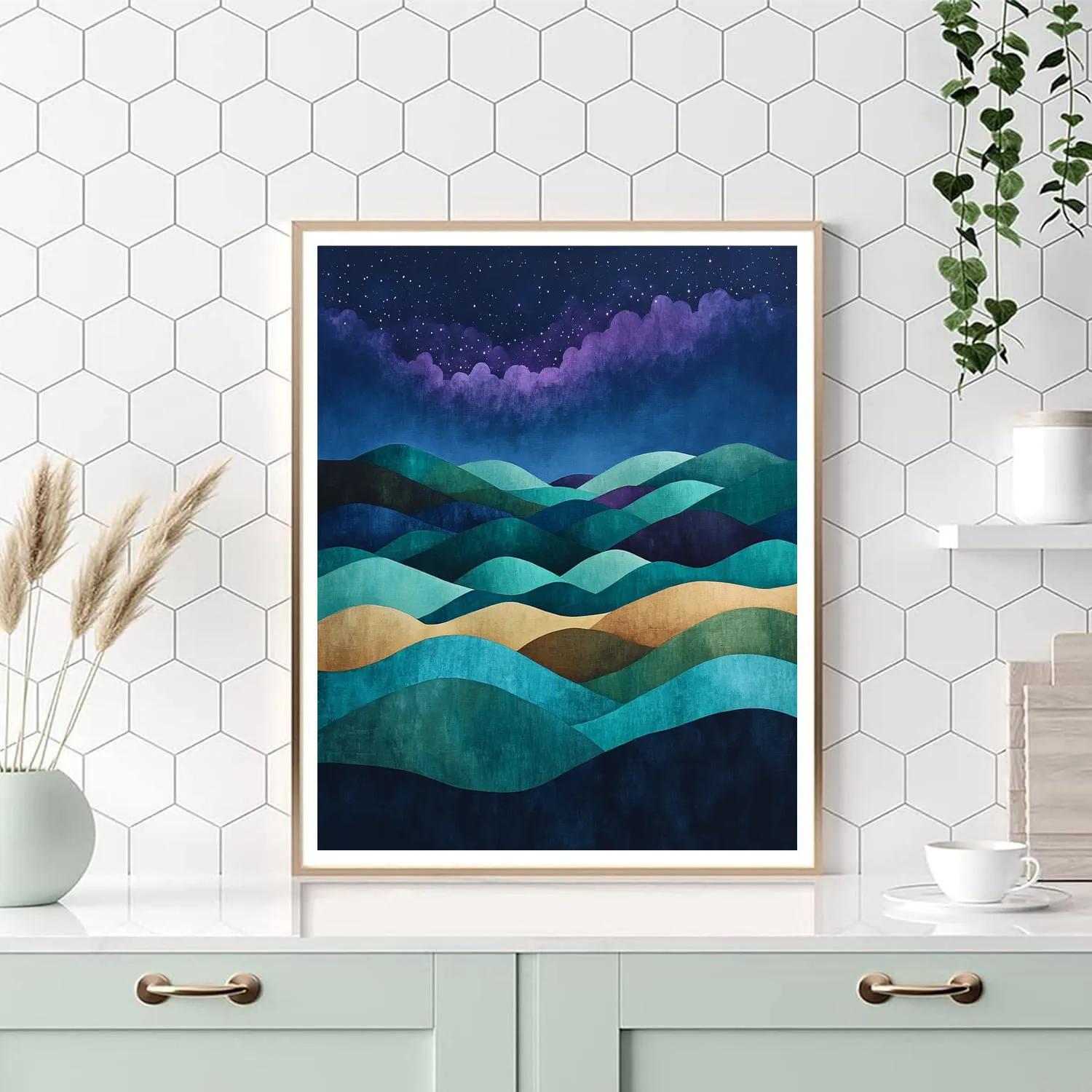 Paul Cezanne Inspired Cosmic Terraced Hills Numbered painting kits