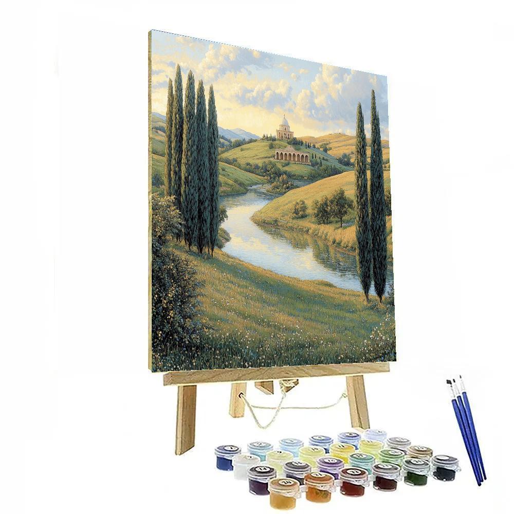 Raphael Inspired Golden Valley With Distant Hilltop Sanctuary painting number kit