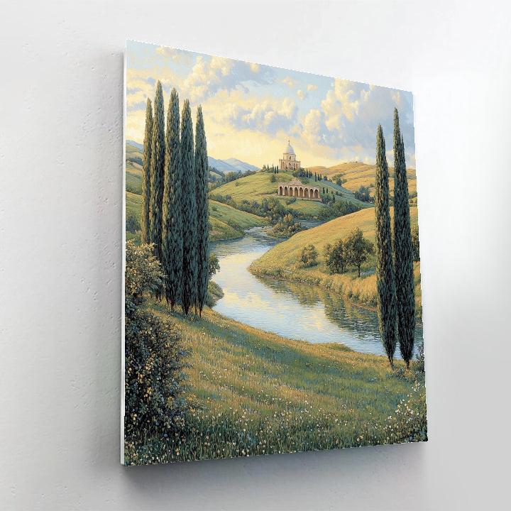 Raphael Inspired Golden Valley With Distant Hilltop Sanctuary painting number kit