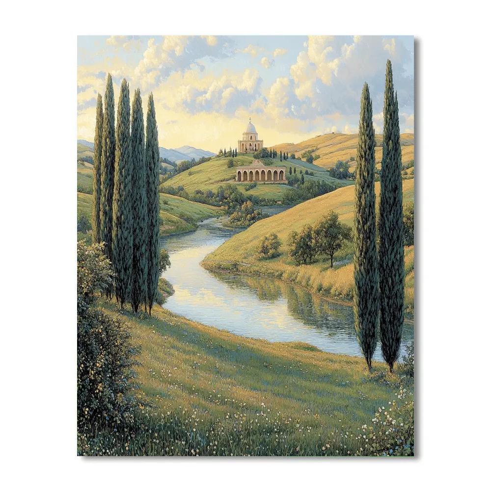 Raphael Inspired Golden Valley With Distant Hilltop Sanctuary painting number kit