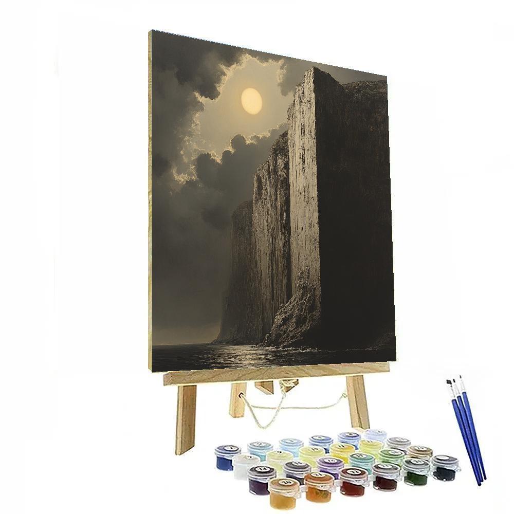 Francisco Goya Inspired Eclipse Over Crumbling Cliff DIY paint by numbers