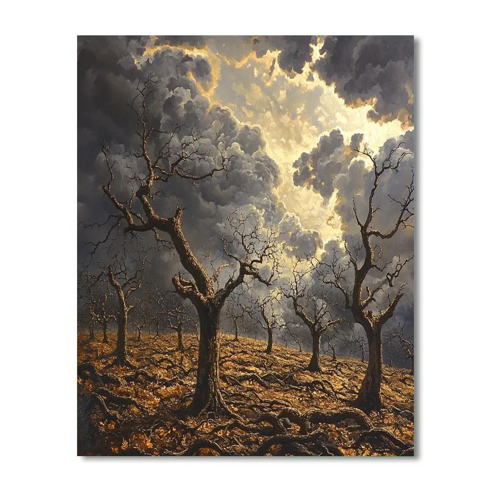 Francisco Goya Inspired Ashen Orchard Before The Storm Number painting