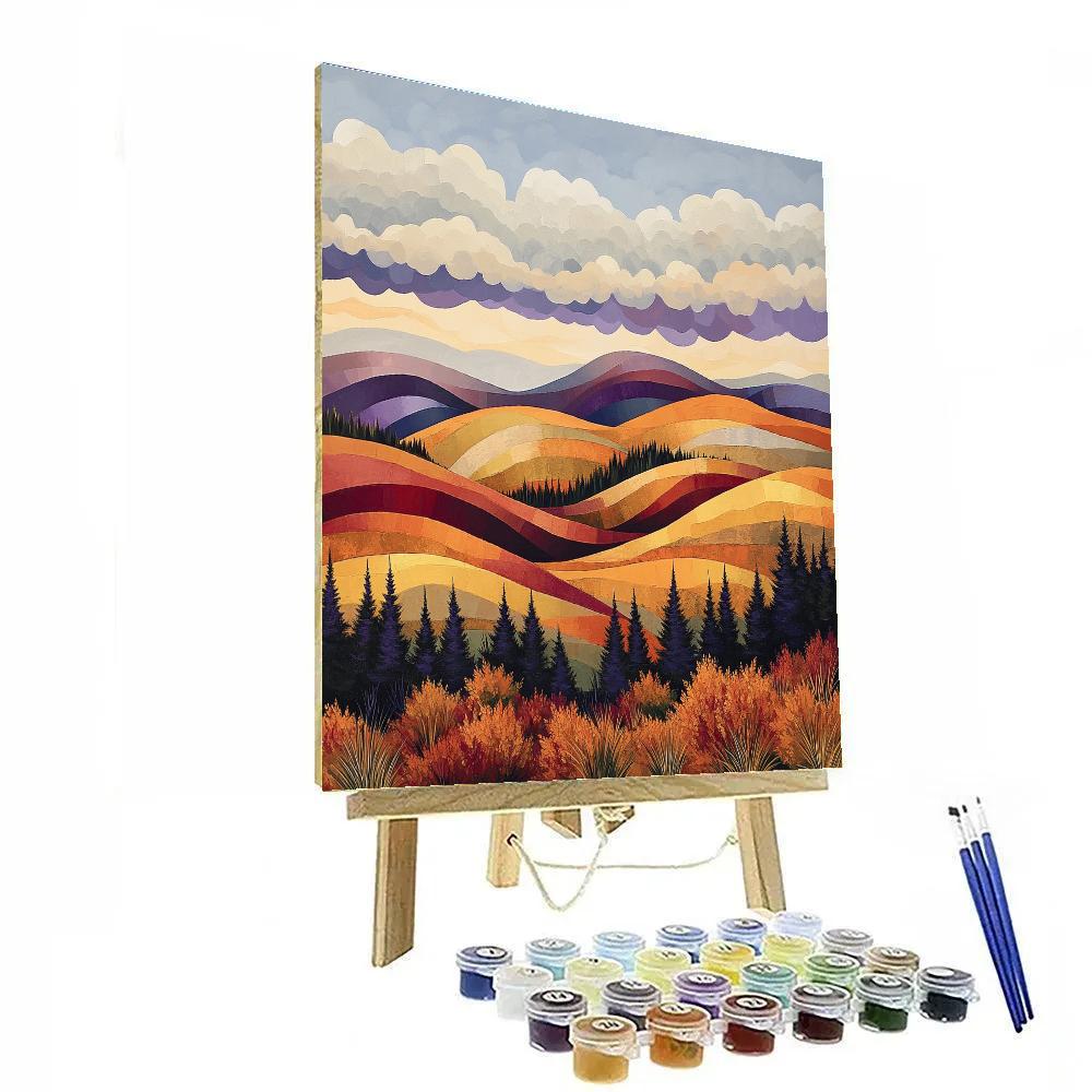 J E H MacDonald Inspired Autumn Algoma Hills Under Sweeping Clouds Paint by numbers art