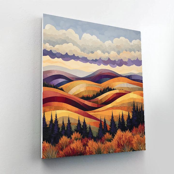 J E H MacDonald Inspired Autumn Algoma Hills Under Sweeping Clouds Paint by numbers art