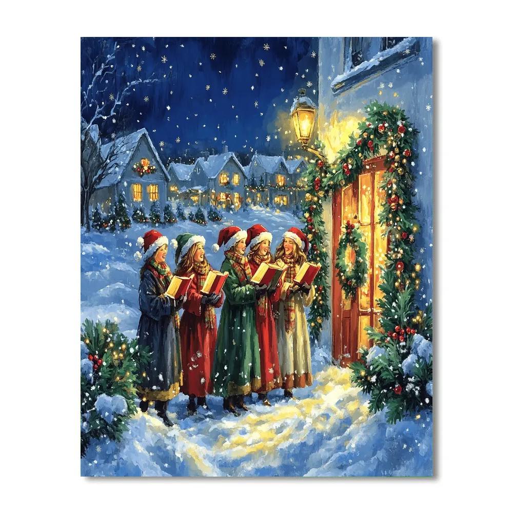 Midnight Snowlit Carol Painting by numbers kit