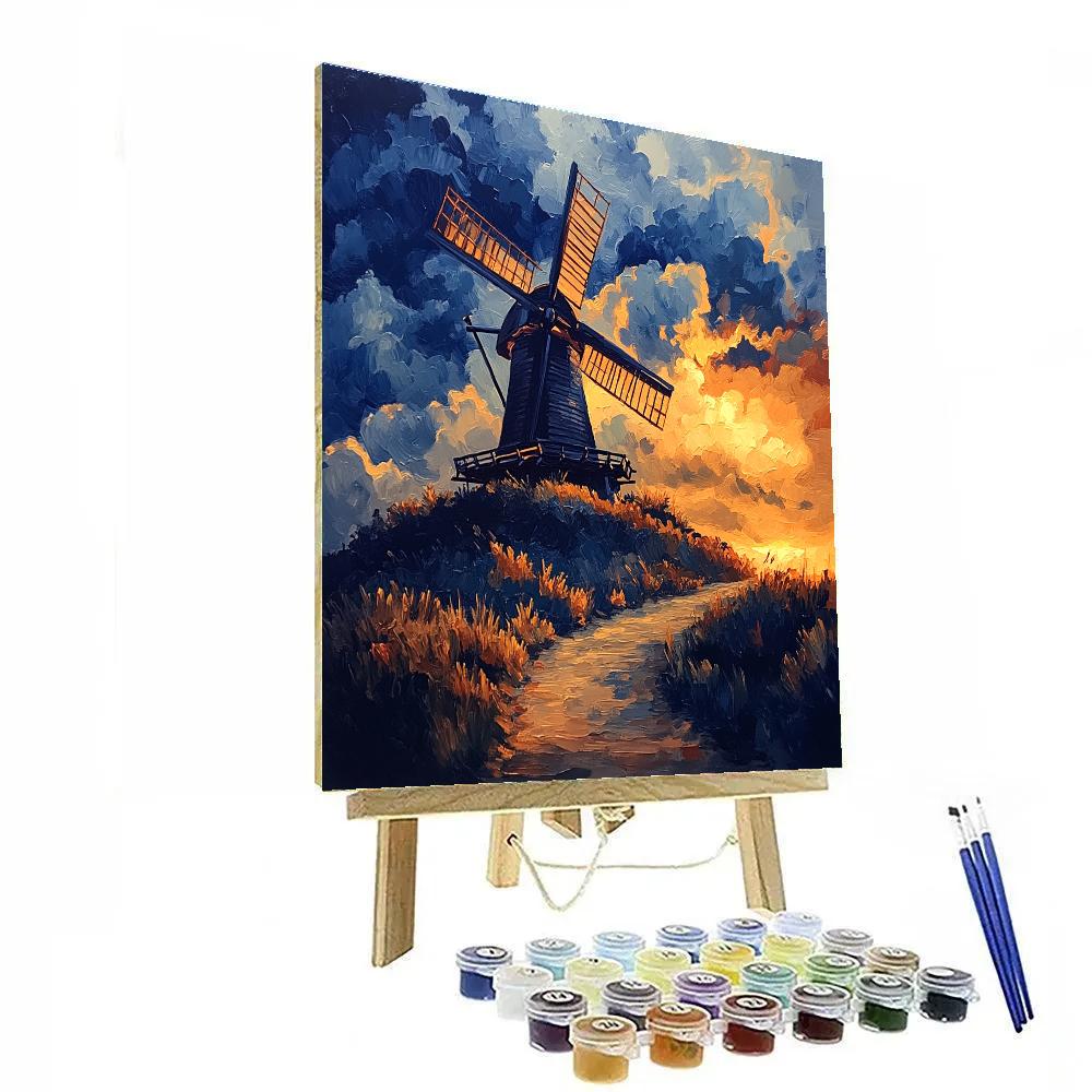 Rembrandt Inspired Windmill Hill In Approaching Storm Numbered painting kits