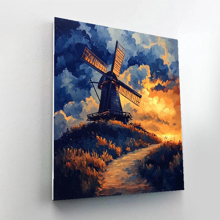 Rembrandt Inspired Windmill Hill In Approaching Storm Numbered painting kits