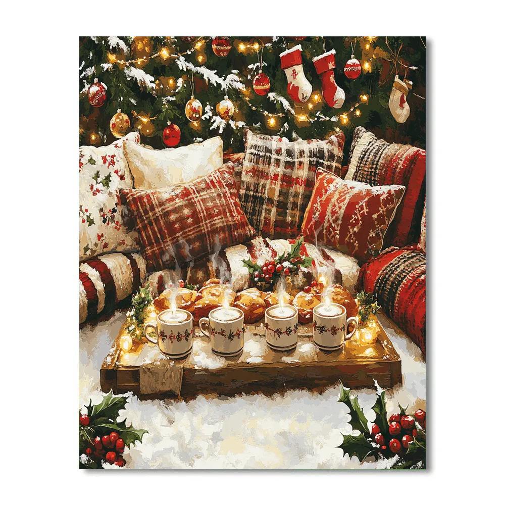 Christmas Cocoa Gathering Painting by numbers kit