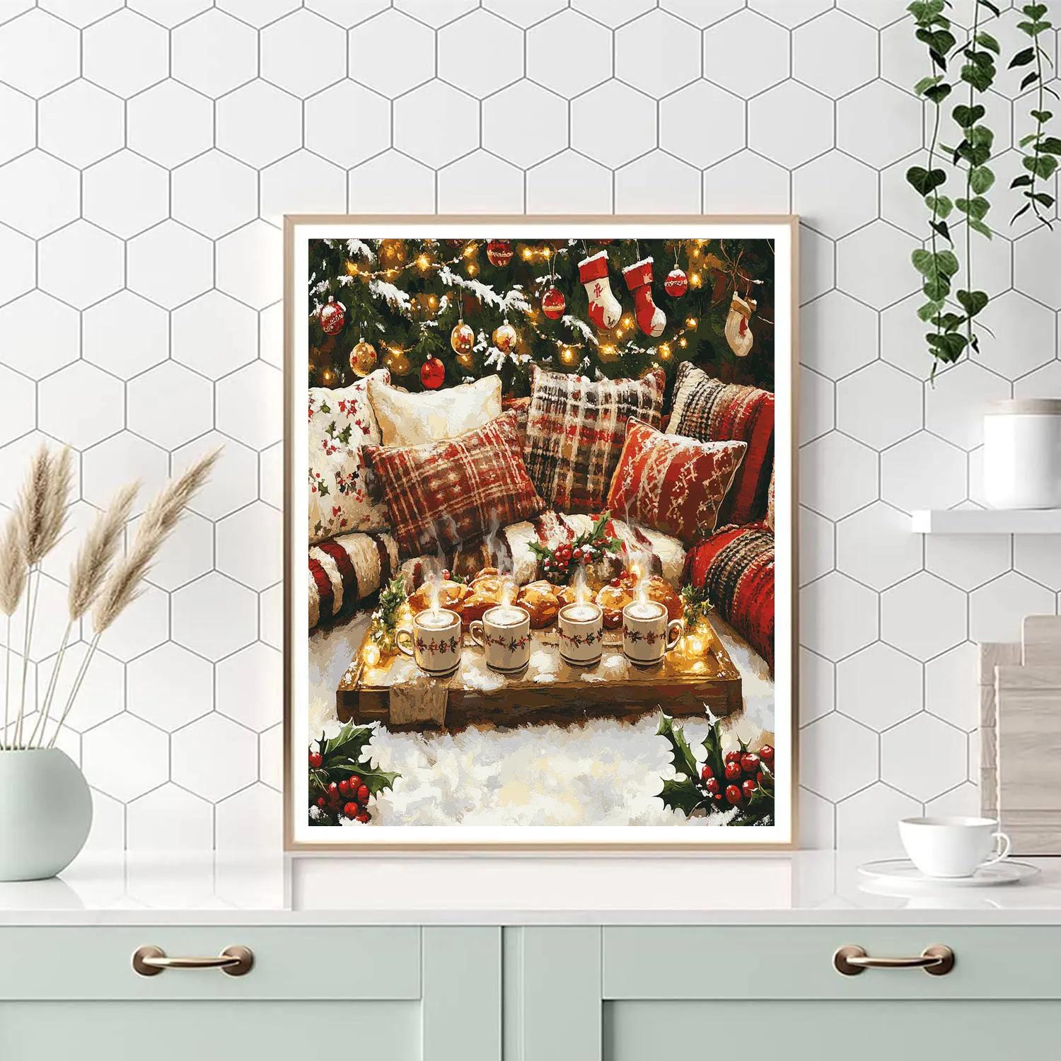 Christmas Cocoa Gathering Painting by numbers kit