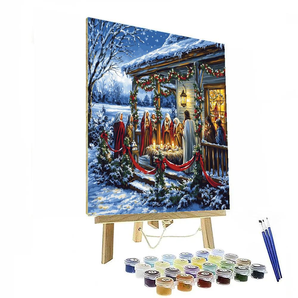 Starlit Nativity Porch Numbered painting kits