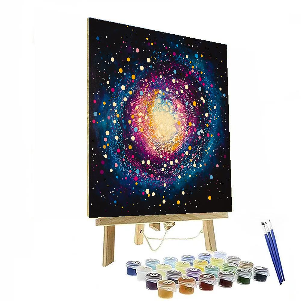 Yayoi Kusama Inspired Celestial Dot Nebula Number painting