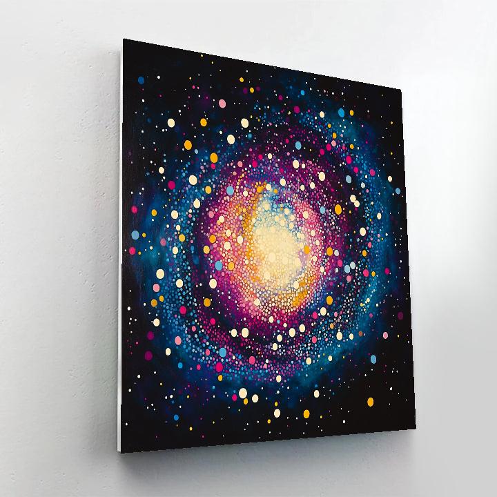 Yayoi Kusama Inspired Celestial Dot Nebula Number painting
