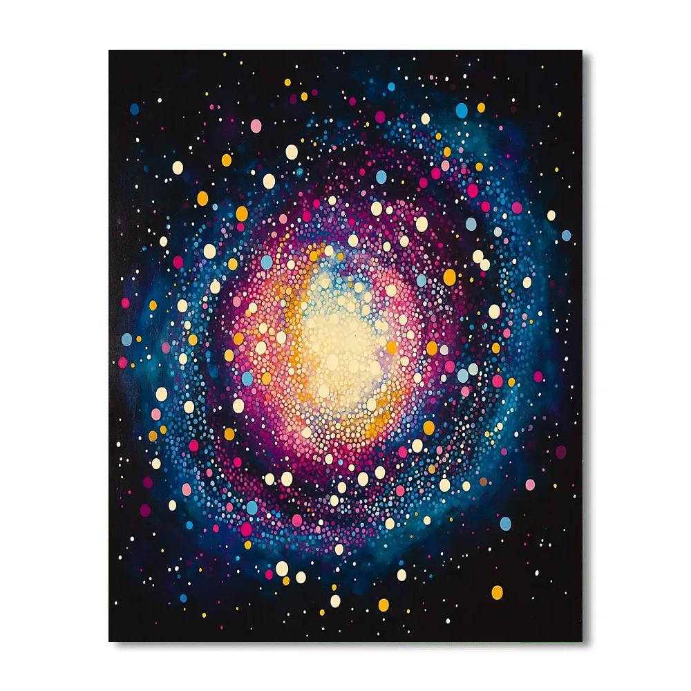Yayoi Kusama Inspired Celestial Dot Nebula Number painting