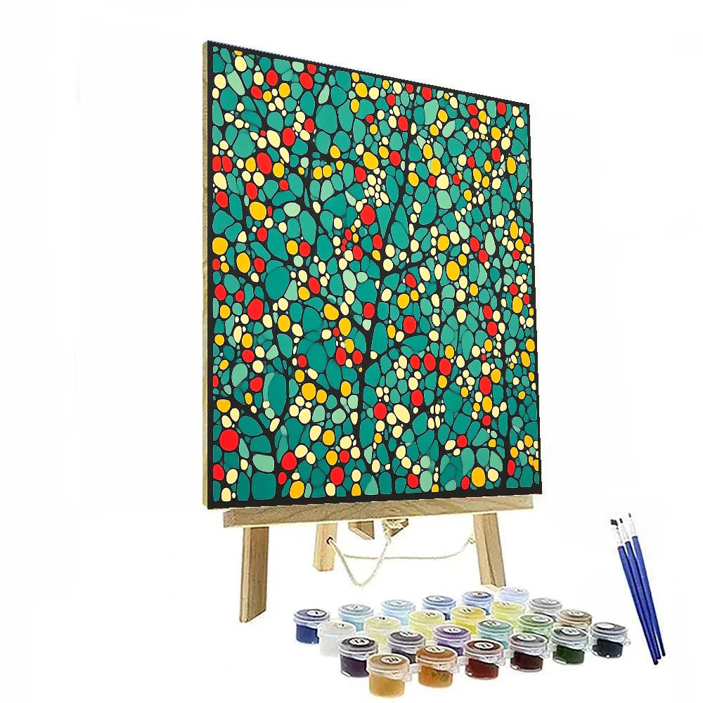 Yayoi Kusama Inspired Garden Of Recursive Patterns Paint by numbers art