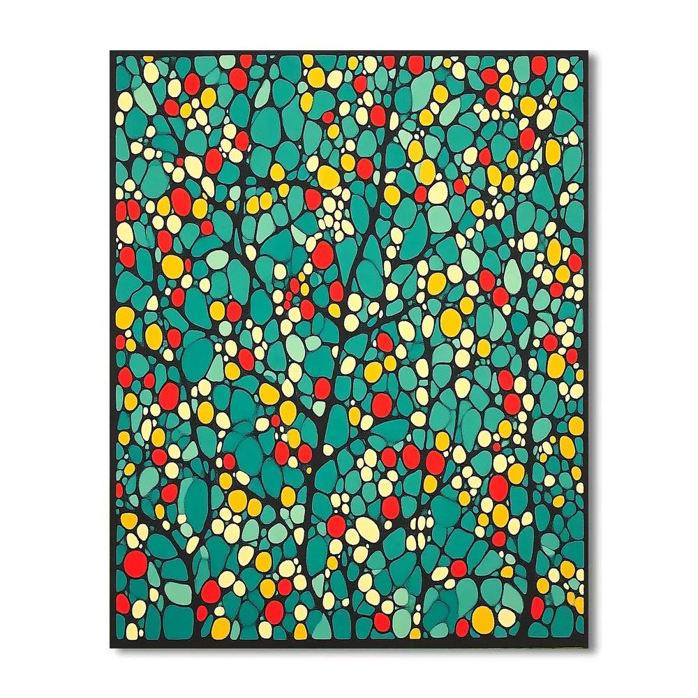 Yayoi Kusama Inspired Garden Of Recursive Patterns Paint by numbers art