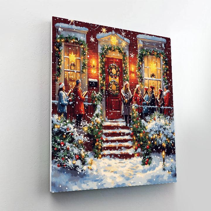 Festive Winter Window Concert painting number kit