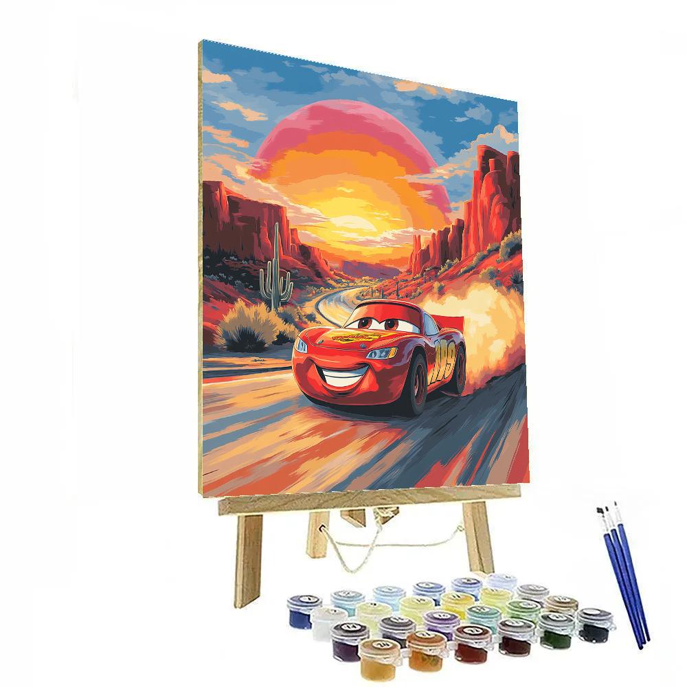 Lightning McQueen Sunset Speed Cruise Disney Inspired DIY paint by numbers