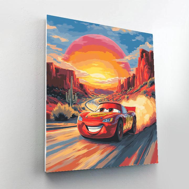 Lightning McQueen Sunset Speed Cruise Disney Inspired DIY paint by numbers