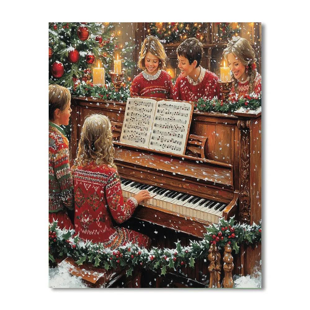 Garlands Around The Piano Paint by numbers art