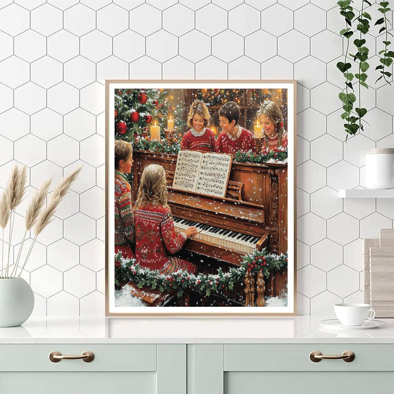 Garlands Around The Piano Paint by numbers art