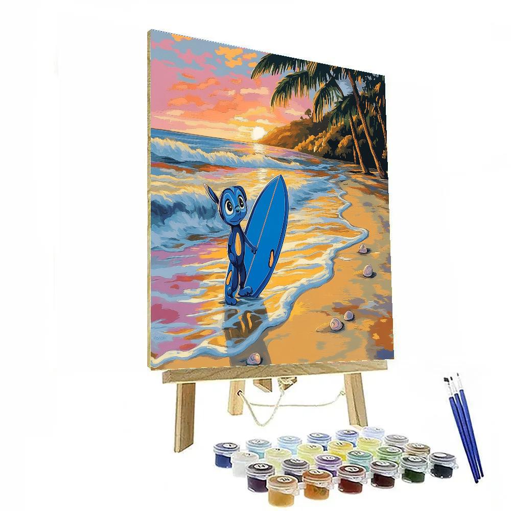 Stitch Tropical Surf Morning Disney Inspired Paint by numbers kits