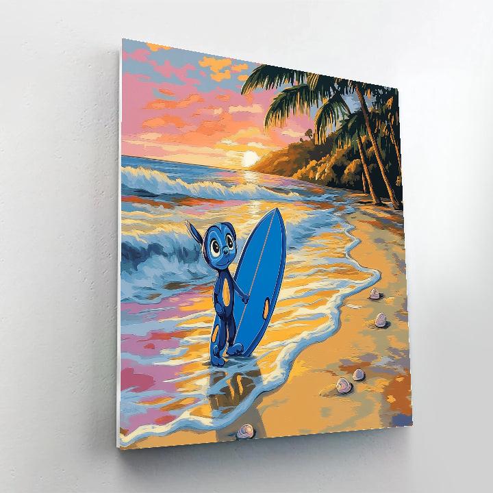 Stitch Tropical Surf Morning Disney Inspired Paint by numbers kits