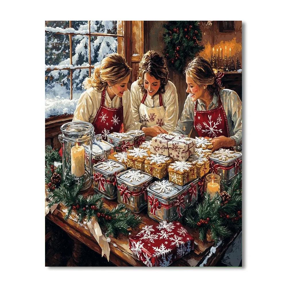 Snowflake Cookie Exchange Paint by numbers kits