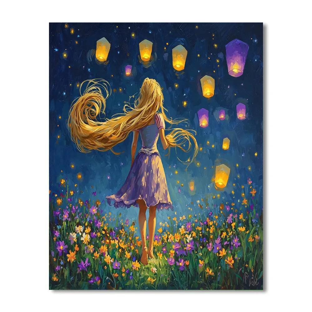 Rapunzel Lantern Meadow Discovery Disney Inspired paint by number