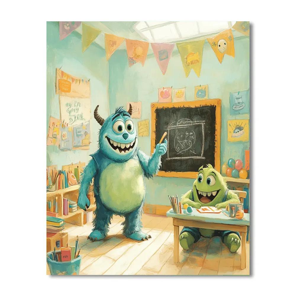 Mike Wazowski And Sulley Monster Classroom Fun Disney Inspired Number painting