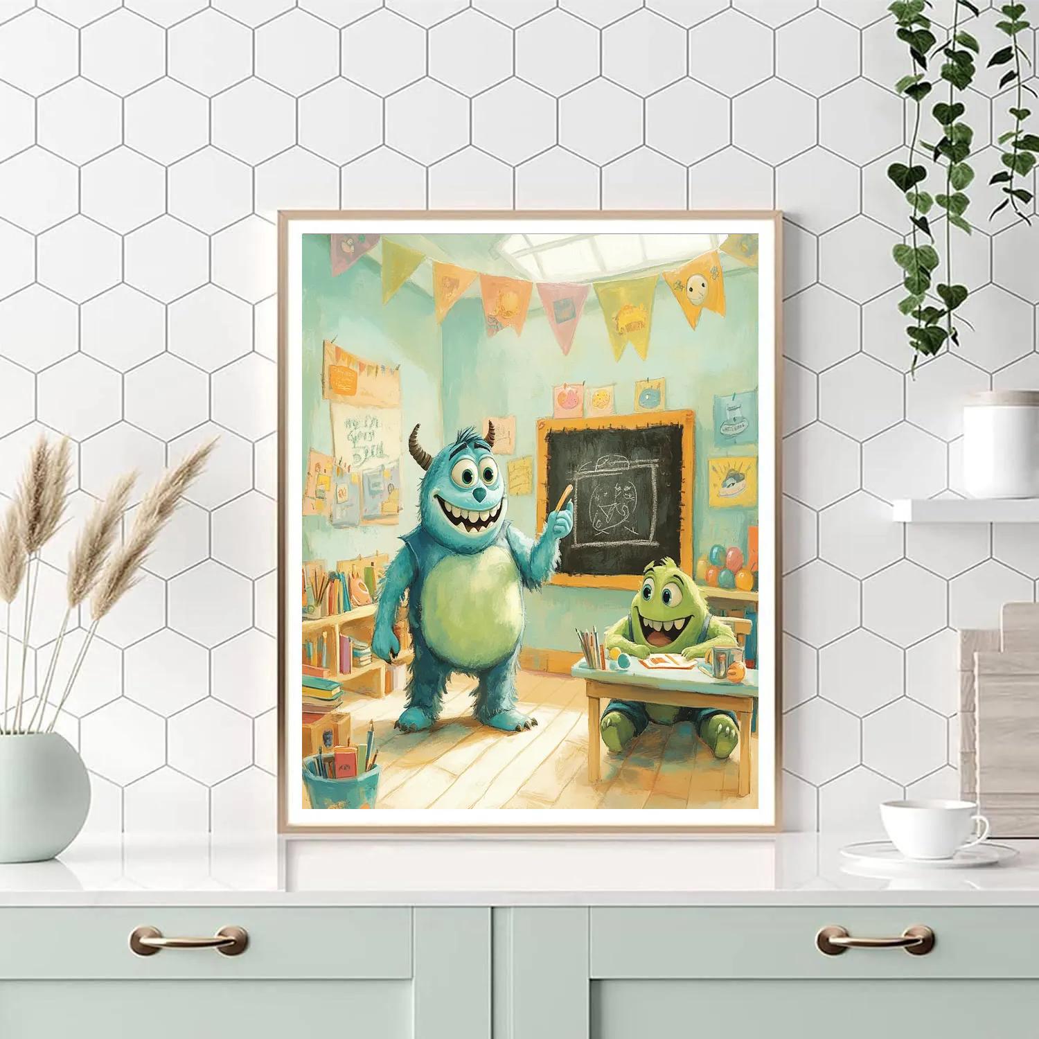 Mike Wazowski And Sulley Monster Classroom Fun Disney Inspired Number painting