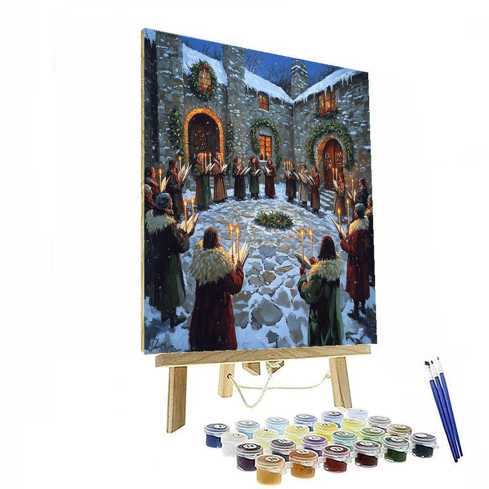 Candlelit Caroling In The Courtyard paint by numbers
