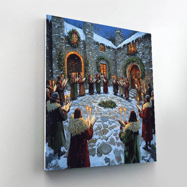 Candlelit Caroling In The Courtyard paint by numbers