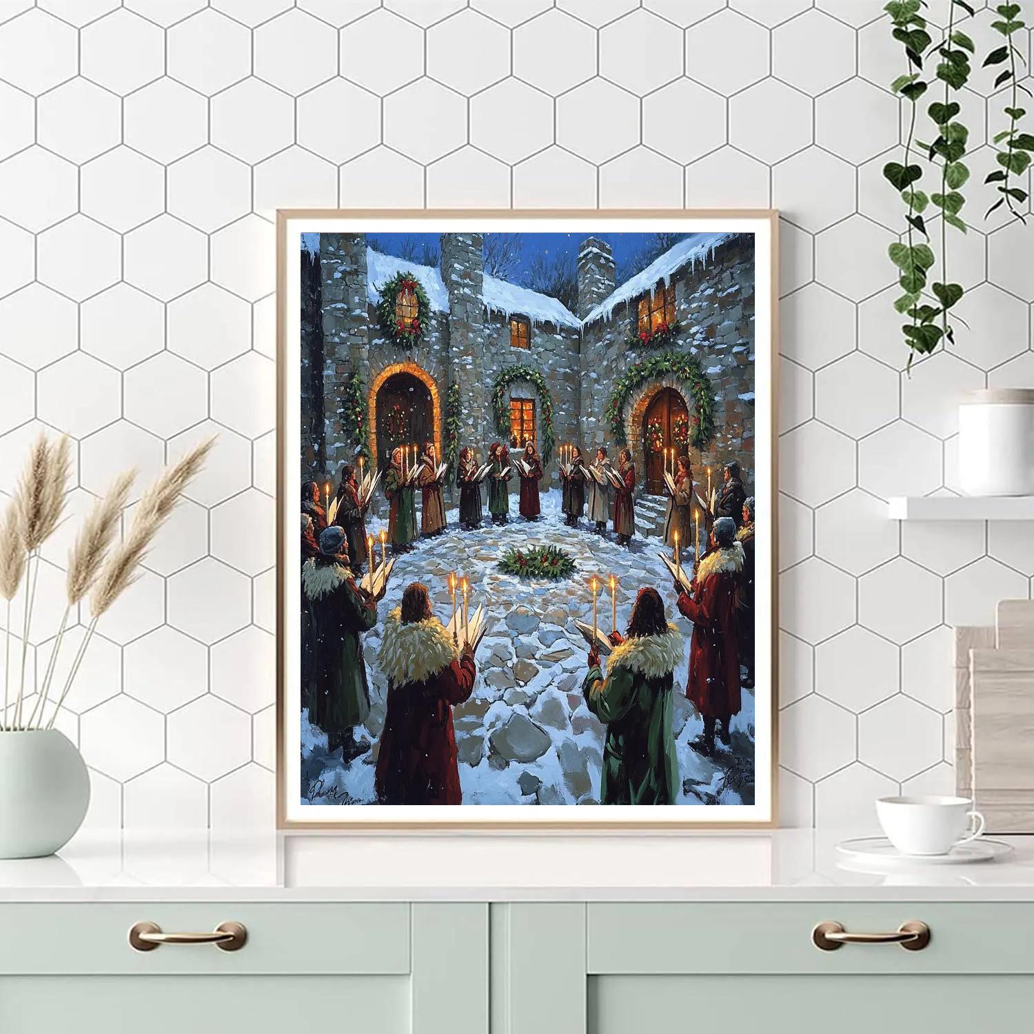 Candlelit Caroling In The Courtyard paint by numbers
