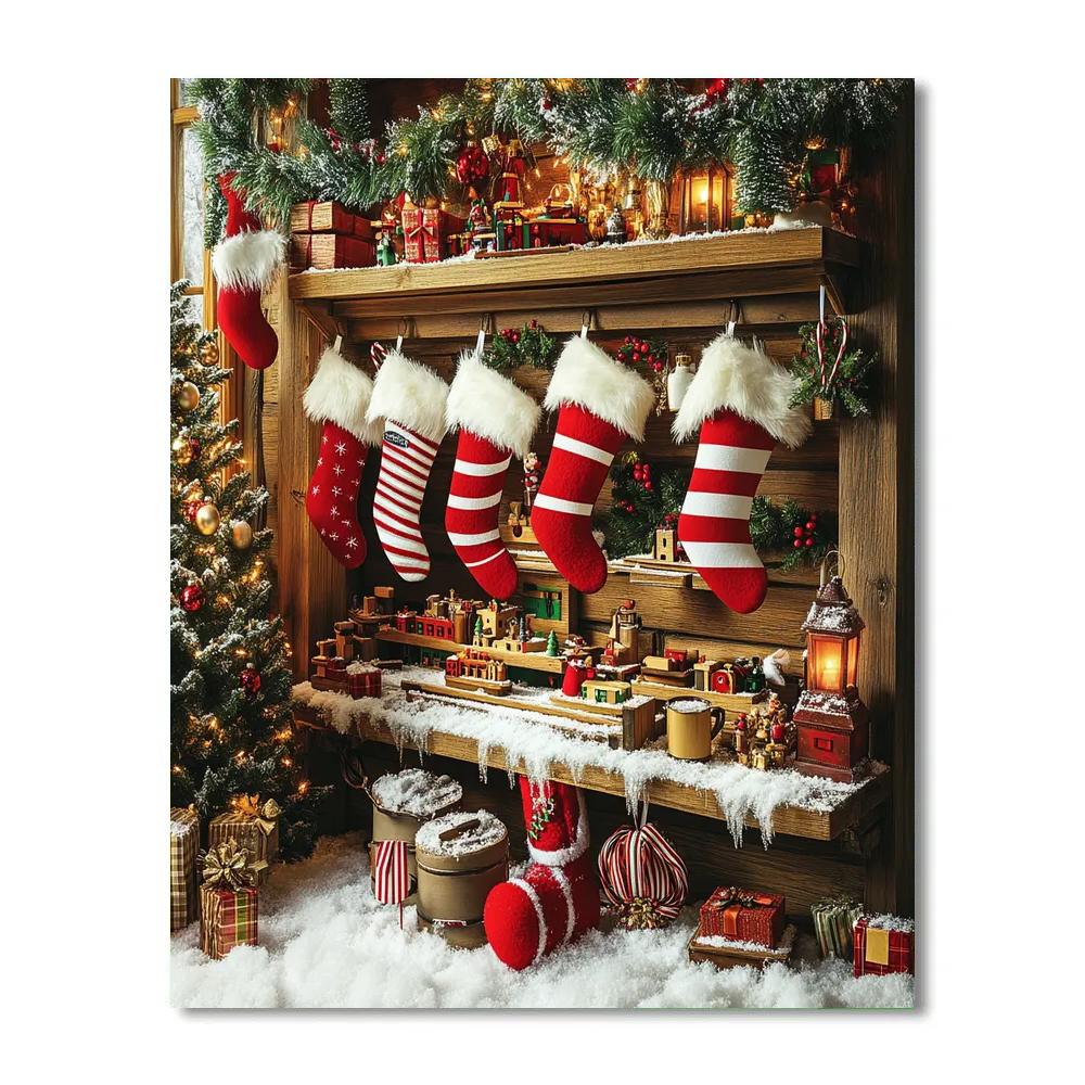 North Pole Toy Workshop Break Numbered painting kits