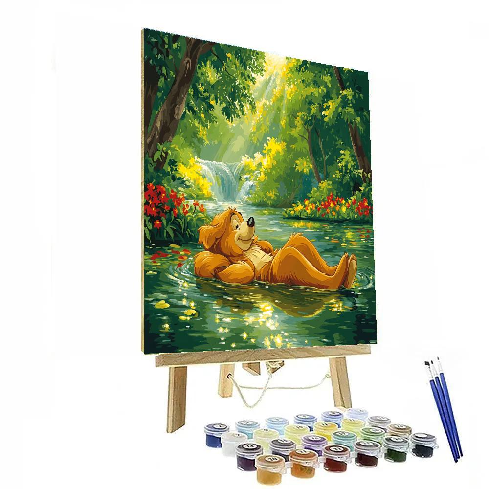 Baloo Jungle River Relaxation Disney Inspired paint by color