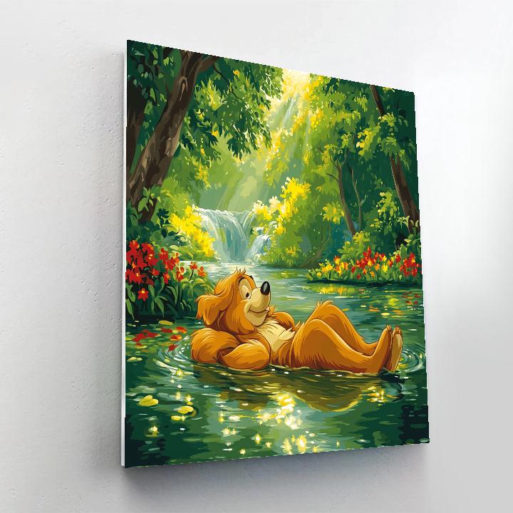Baloo Jungle River Relaxation Disney Inspired paint by color